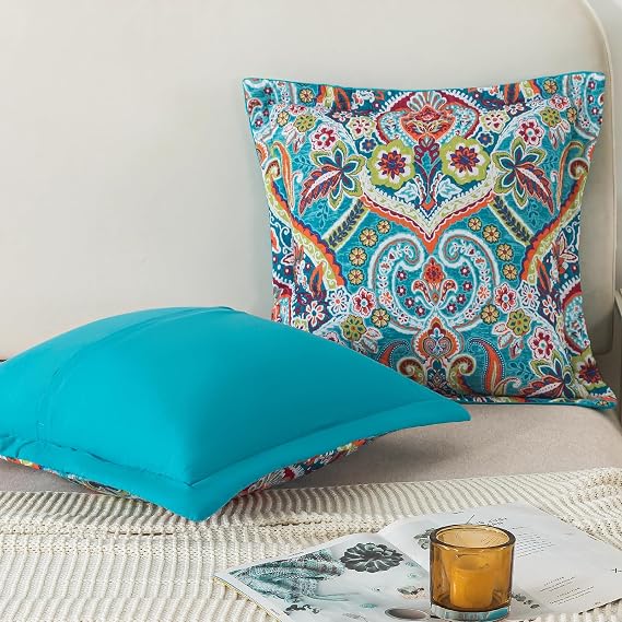 BEDIFANY Cotton Queen Size Quilt with Throw Pillow Covers (5 Pieces)