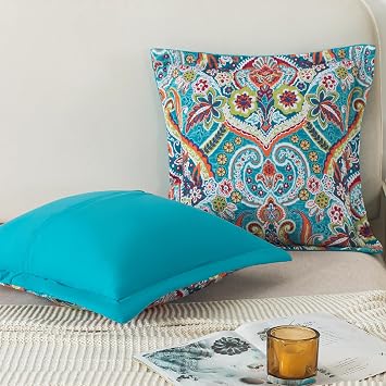 BEDIFANY Cotton Queen Size Quilt with Throw Pillow Covers (5 Pieces)