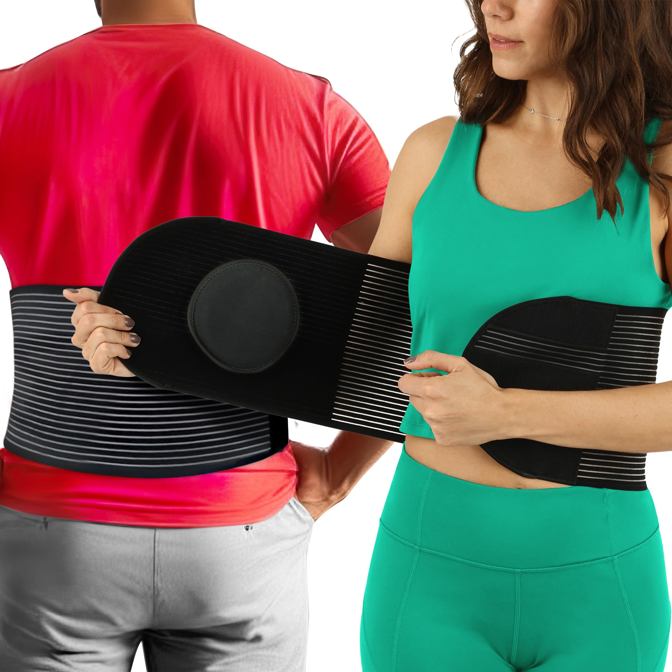 Hernia Belt for Men and Women - Abdominal Binder For Umbilical Hernias & Navel Belly Button Hernias With Compression Pad For Hernia Support and Stomach Hernia Brace Pain Relief (S/M (23" to 30")