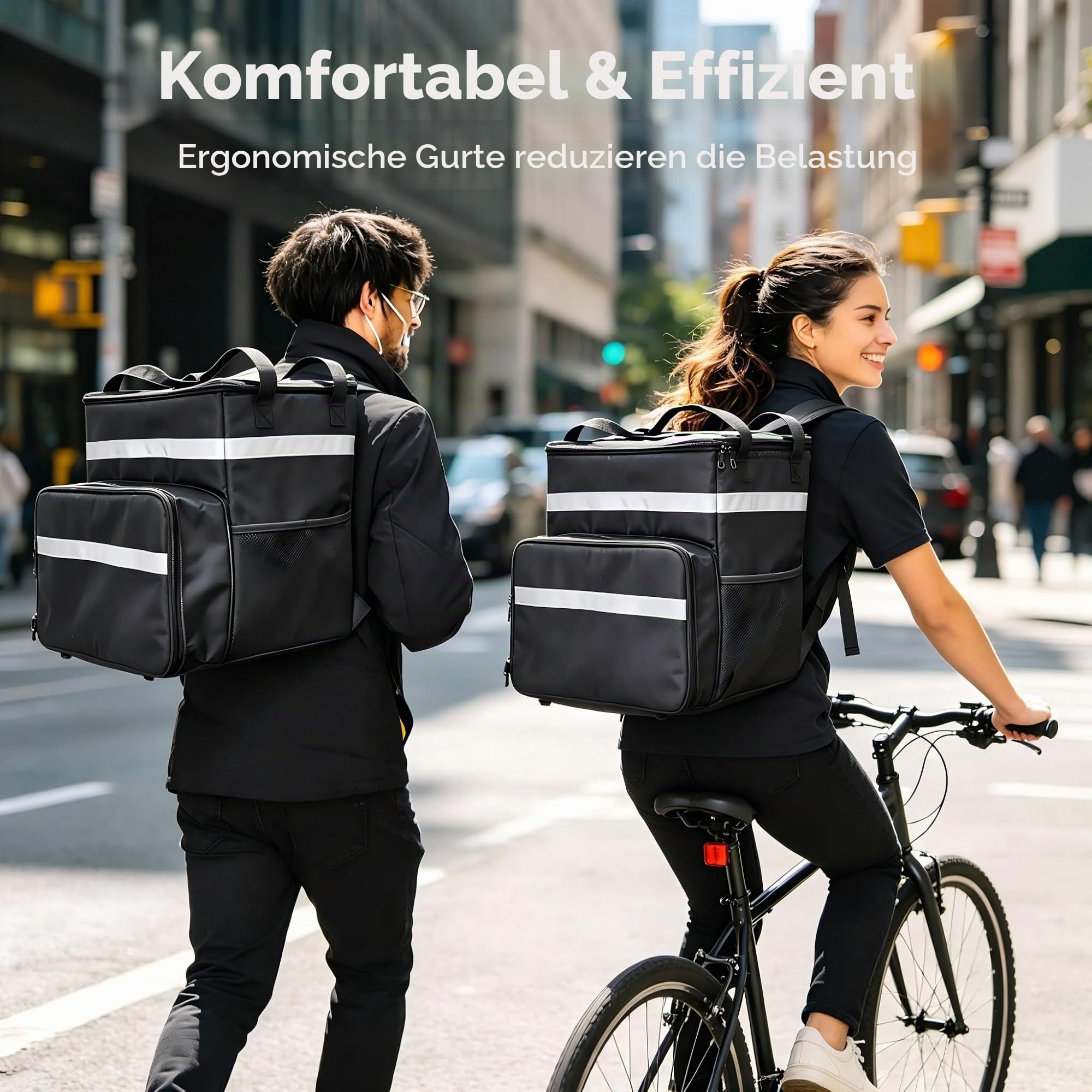 Pizza lieferrucksack Wasserdichten Isolierter Lieferrucksackisolierter erweiterbarer heißer Tasche Große Kühltasche mit reflektierenden 1680D Oxford für Pizza für Ausflug, Camping