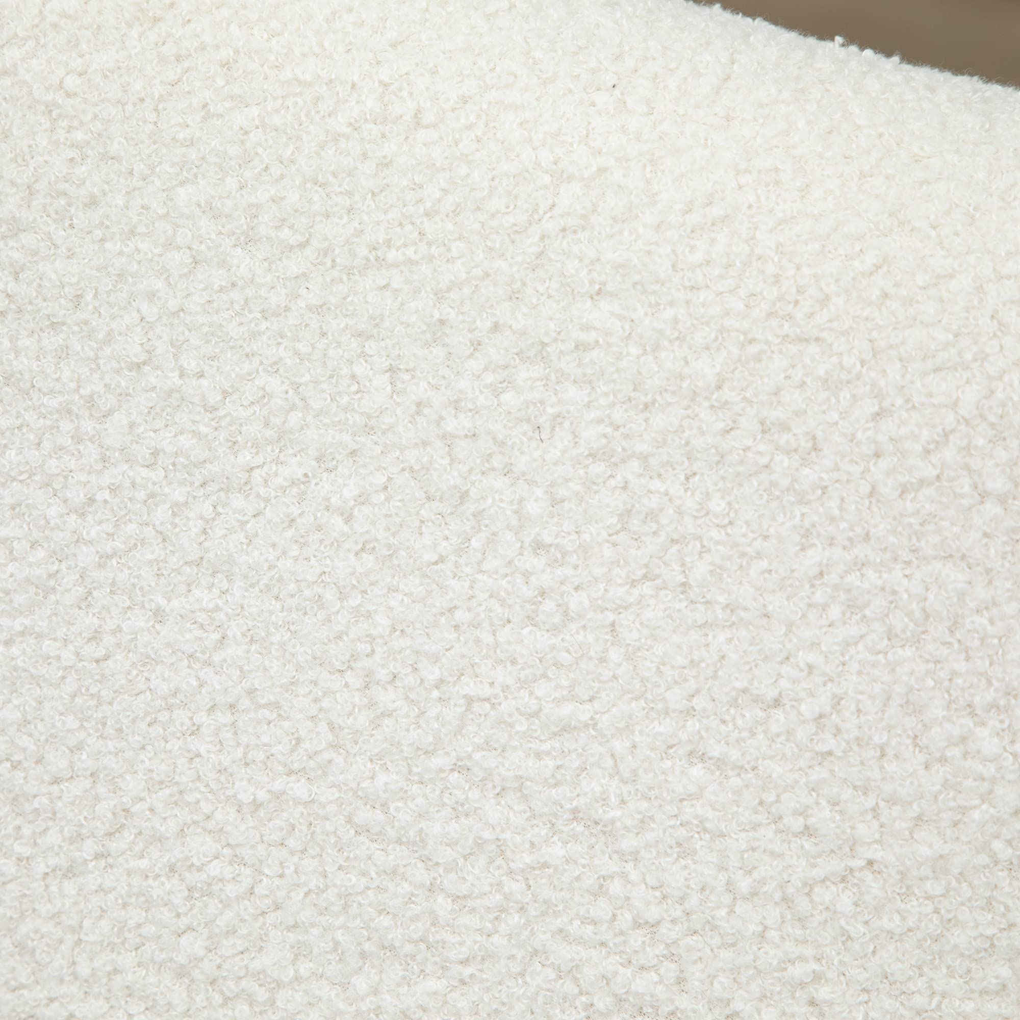 HOMCOM Sedia a Dondolo Minimal con Cuscini per Seduta e Schienale, Sedia per Soggiorno in Legno di Caucciù, Pile e Schiuma, 60x81x71 cm, Bianco Crema