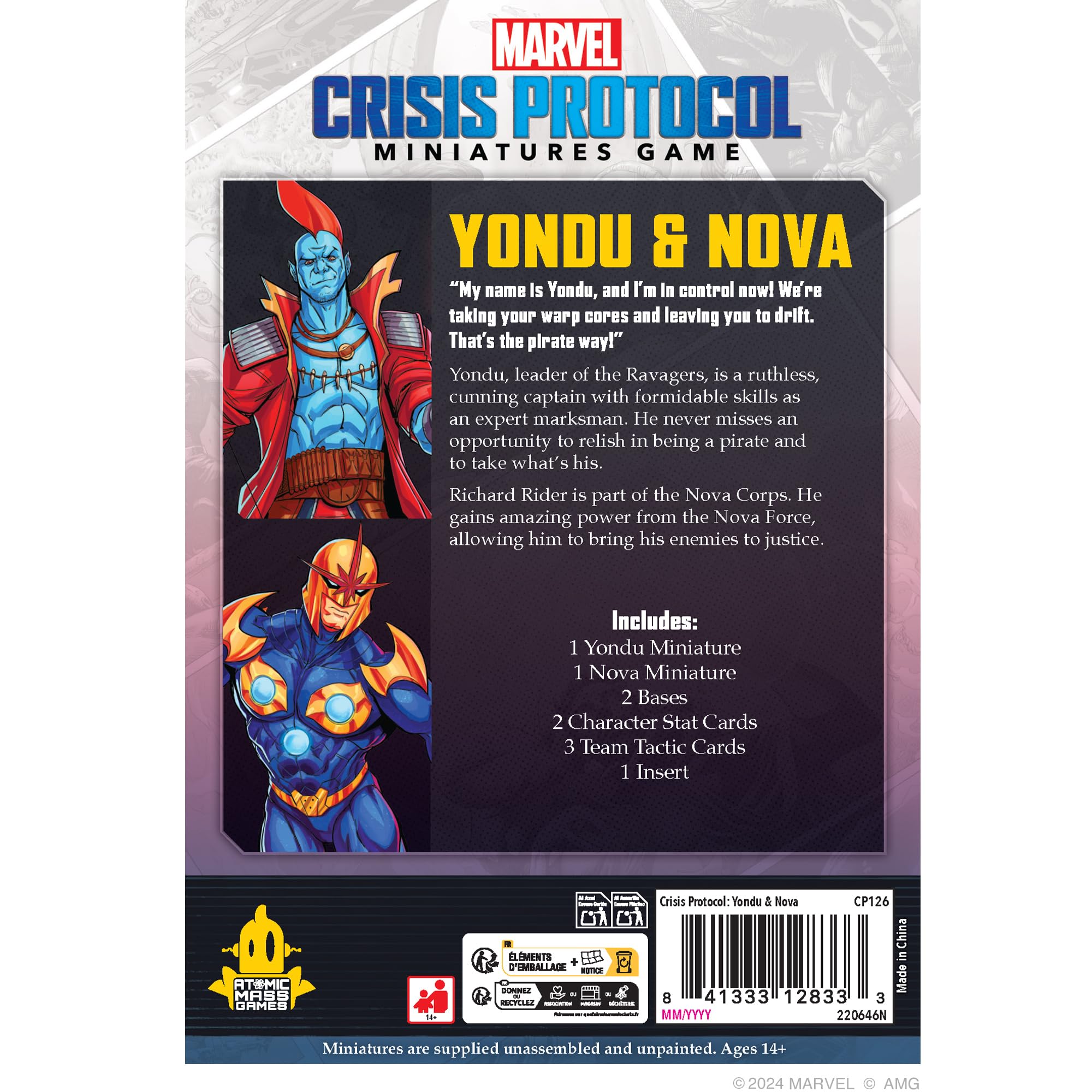 Atomic Mass Games Marvel: Crisis Protocol Nova & Yondu Character Pack - Guardians of The Galaxy Team Expansion, Tabletop Superhero Game, Ages 14+, 2 Players, 90 Min