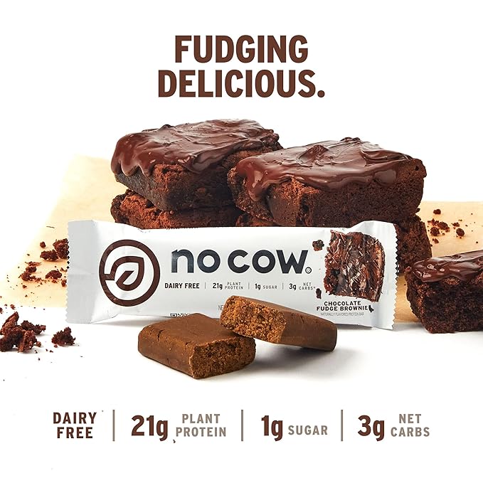 Barra de Proteína No Cow Chocolate Fudge Brownie 2.12 oz miniatura 3