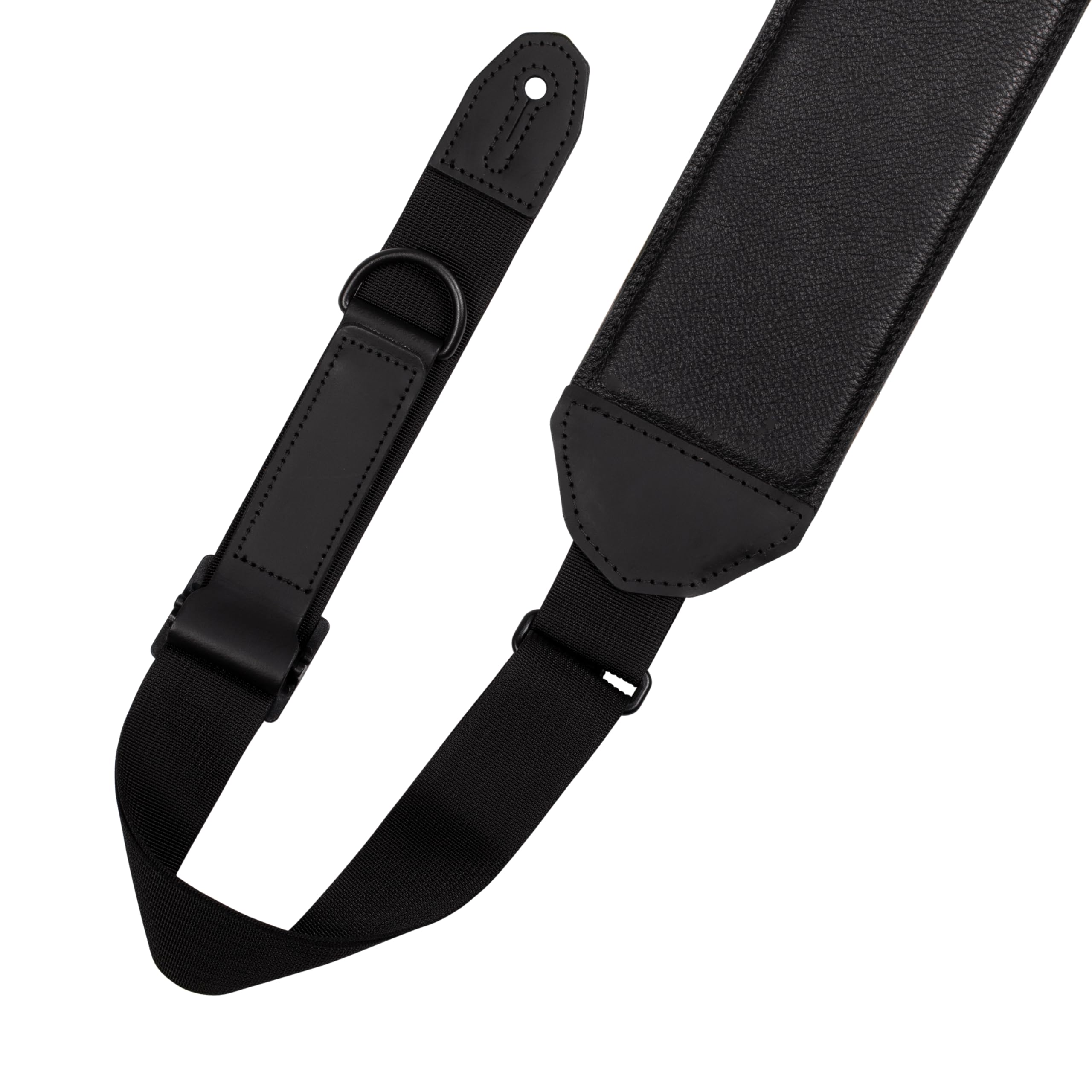 Levy's Leathers Right Height™ 3.5” Wide Garment Leather Padded Bass Guitar Strap in Black (MRH4GF-BLK)