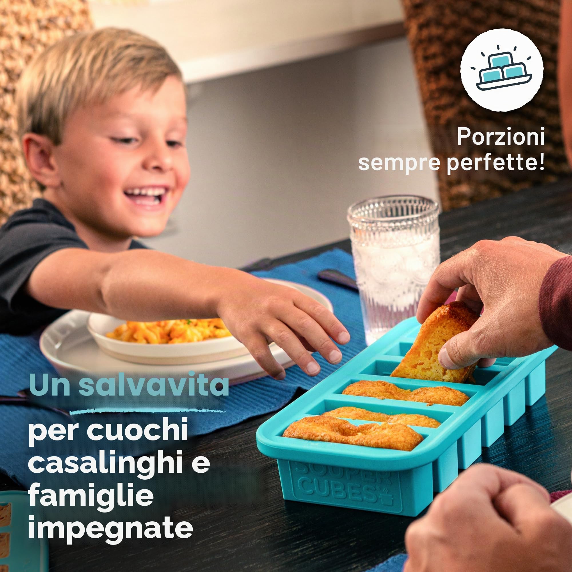 Souper Cubes Set regalo, 1 tazza 2 tazze 1/2 tazza e 2 vassoi cucchiai da tavola con coperchi