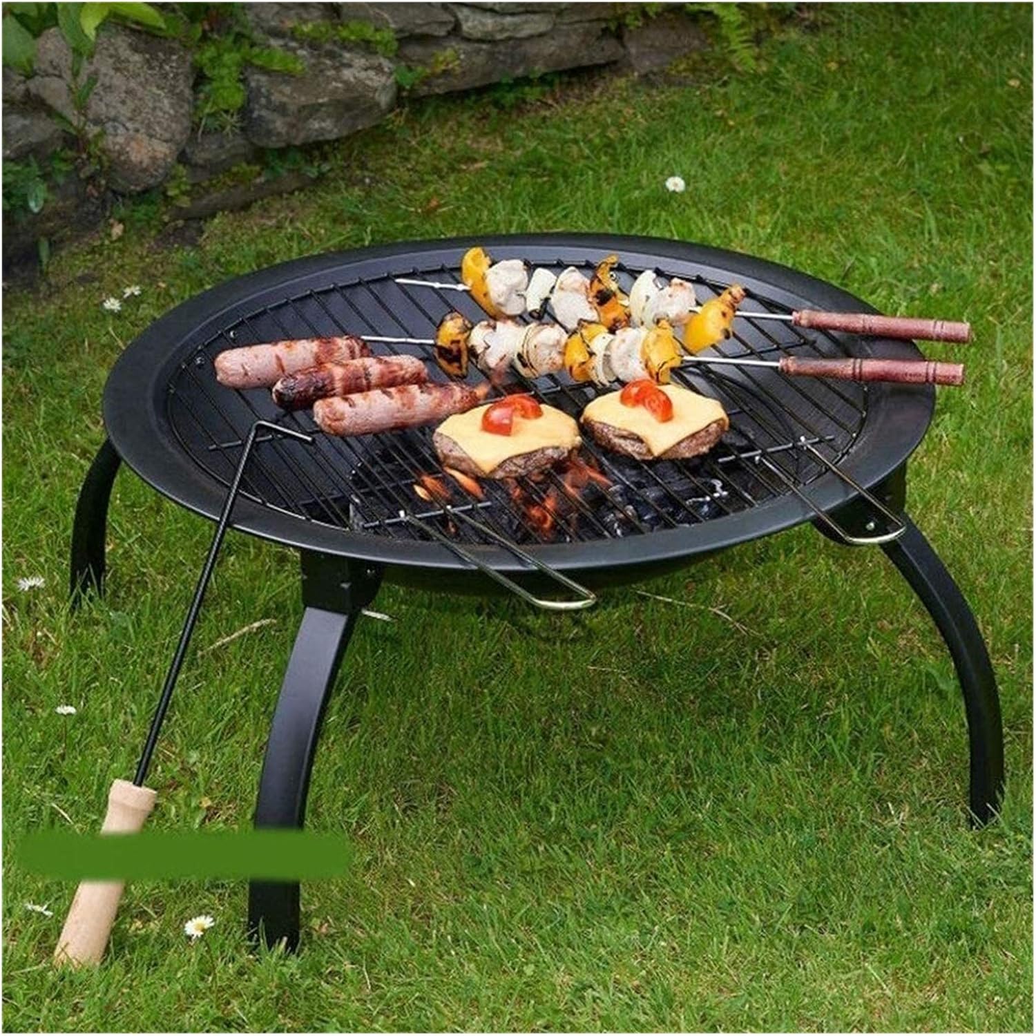 Outdoor Fire Pit Fire Pit Set, Wood Burning Pit - Includes Spark Screen Great for Outdoor and Patio Round Metal Firepit