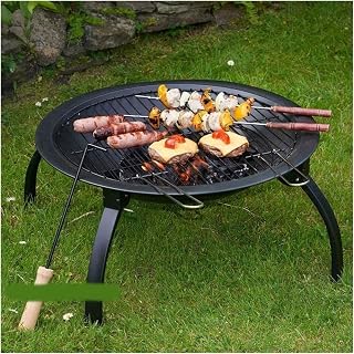 Fire Pits Outdoor Wood Burning Fire Pit Set, Wood Burning Pit - Includes Spark Screen Great for Outdoor and Patio Round Metal Firepit with Cover BBQ Cooking for Outside Camping