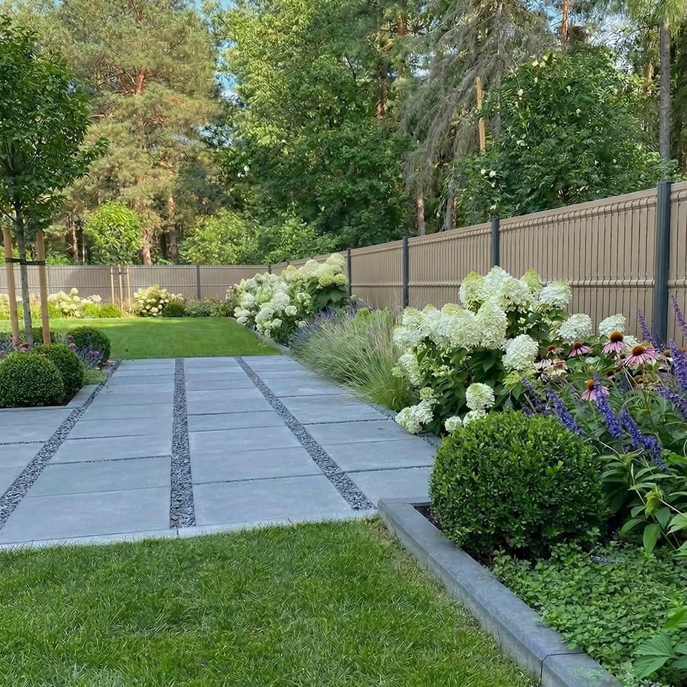 Mazovia Brise Vue Jardin en PVC, 153x250 cm, Beige, sans Percer, Résistante aux Intempéries, Panneau de Cloture Rigide, Résistante aux UV, Toute l'Année, Moderne