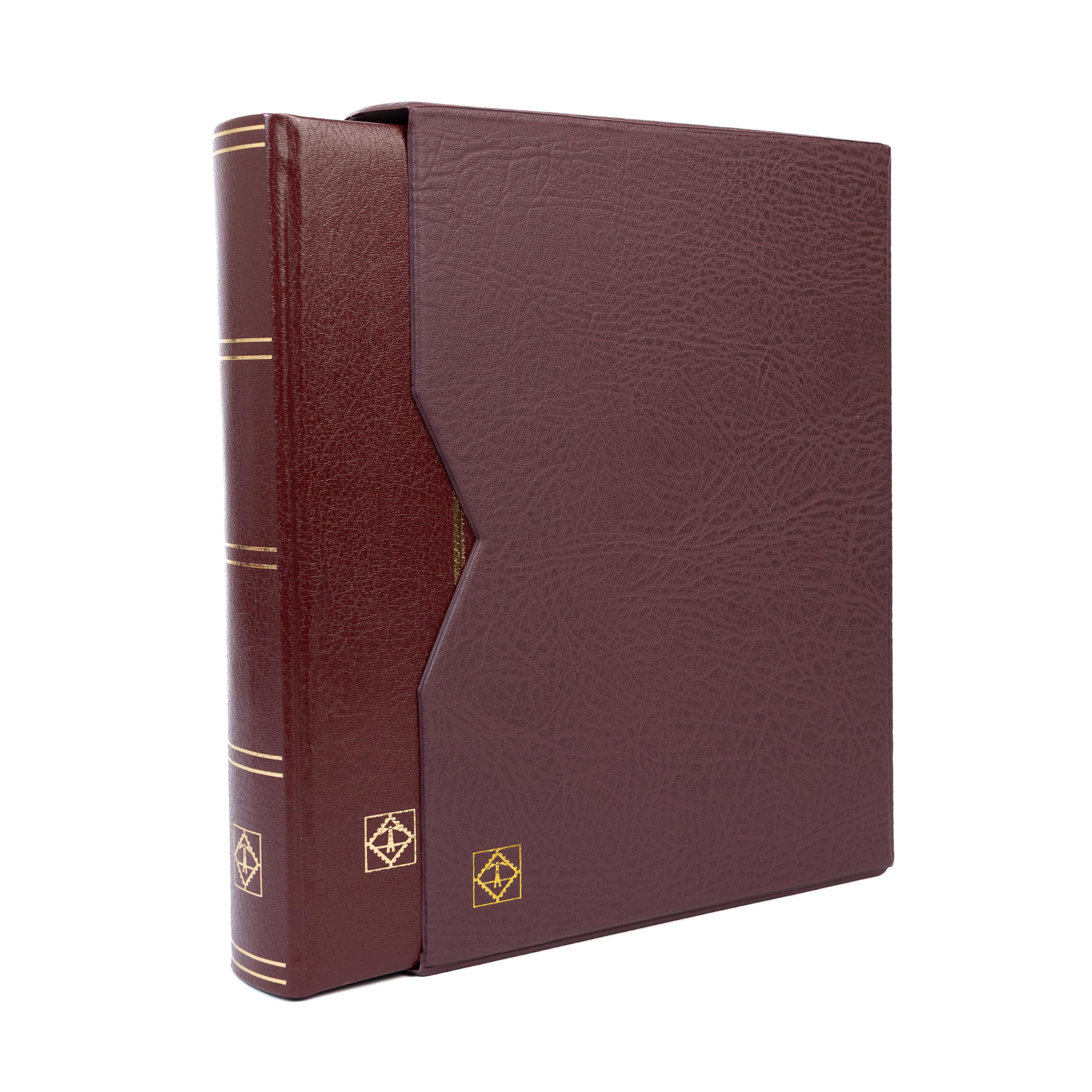 Leuchtturm 316139 raccoglitore din a4, 64 pagine nere, Pelle di * imbottita + scatola, rosso