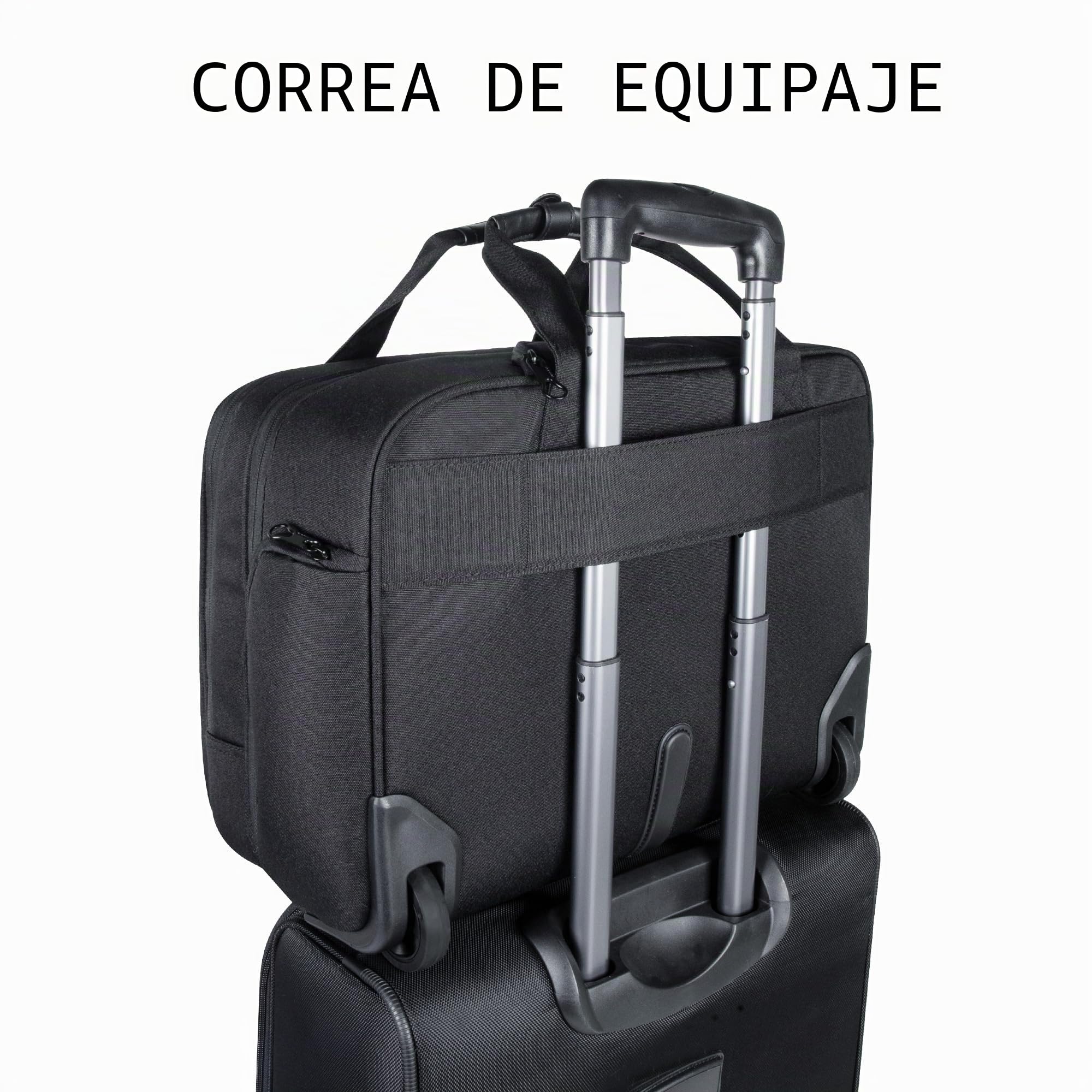 KROSER - Maletín con Ruedas para portátiles de hasta 17,3 Pulgadas, Impermeable, con Bolsillos RFID, para Viajes, Escuela, Hombres y Mujeres, Color Negro