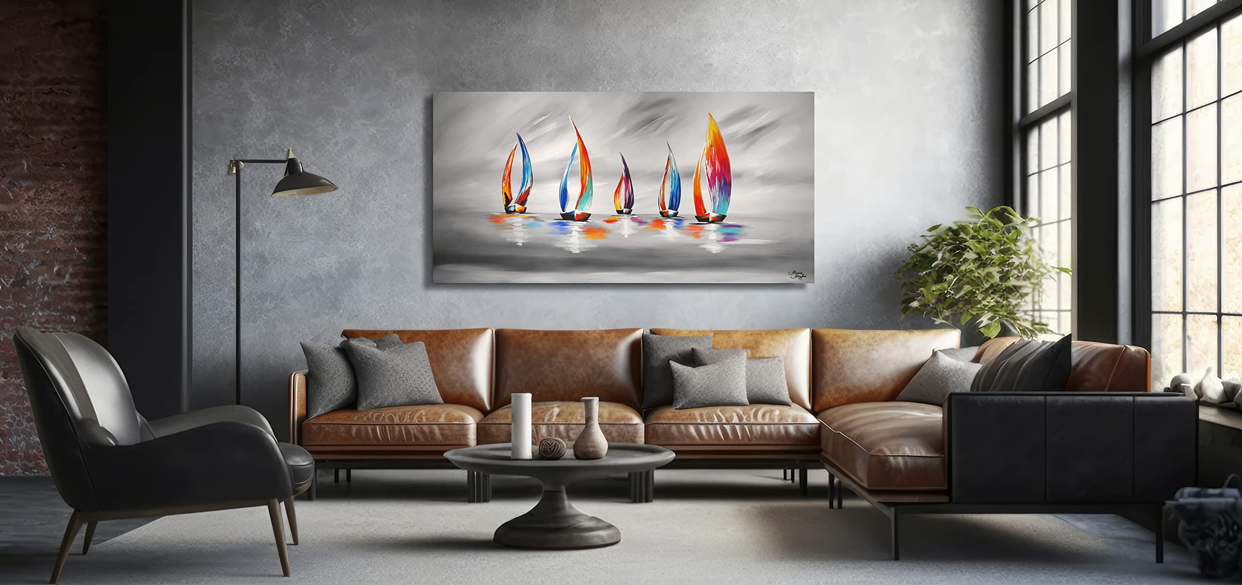 Monica Mirafiori I 120x60 cm I Tableau Peint à la Main I Modèles Tableau I Peintre Moderne I Tableaux Peintures I Toile sur Cadre en Bois