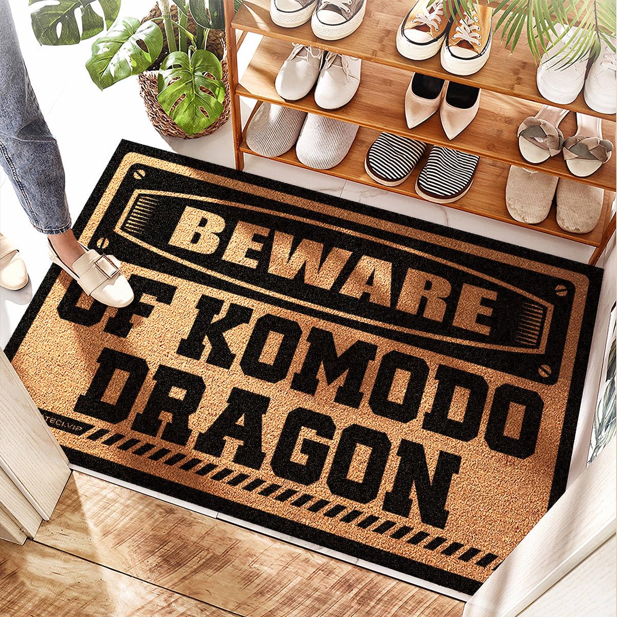 Paillasson rembourré Komodo Dragon tapis de porte fin 50 x 80 cm