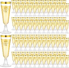 Plastic Gold Champagne Flutes