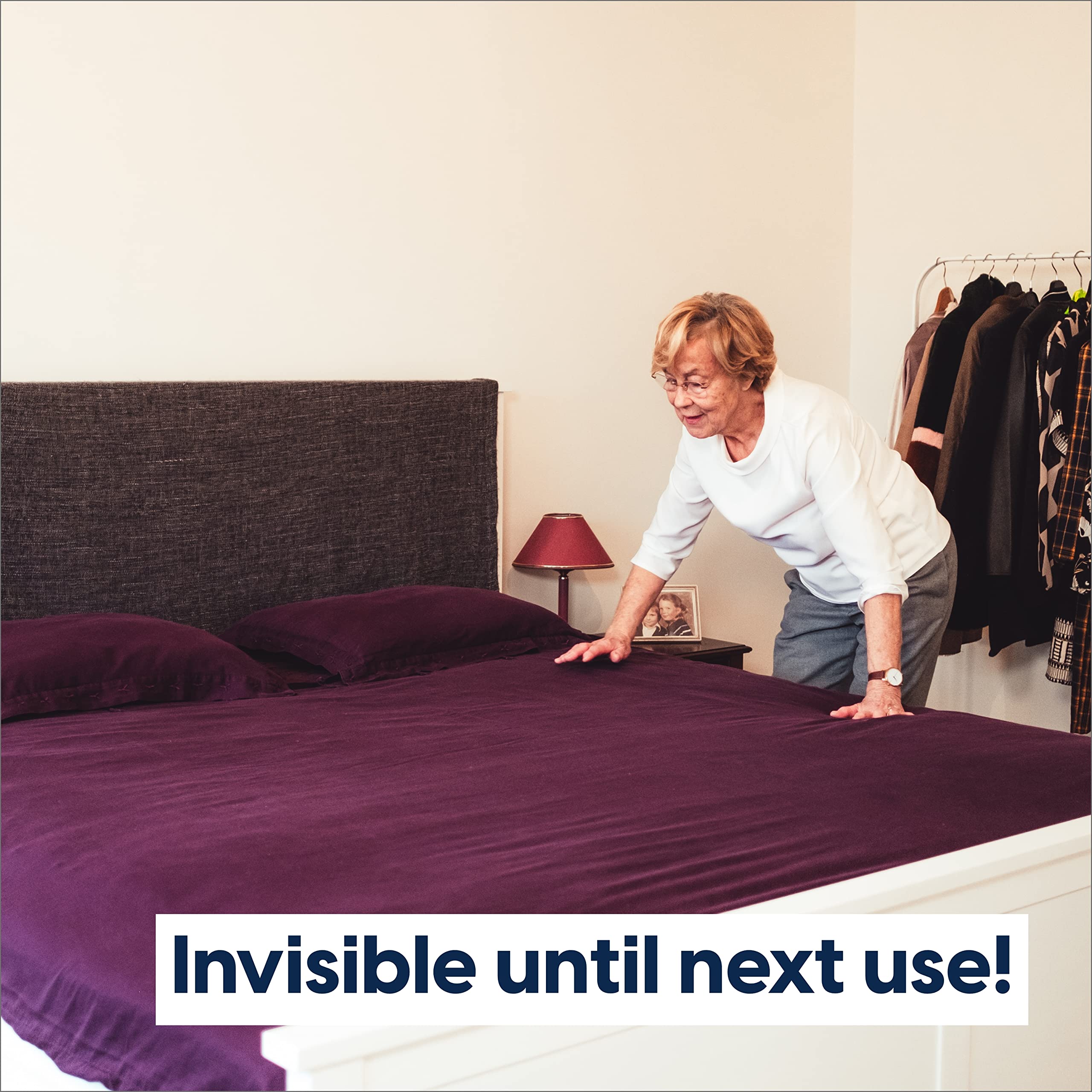 MyBedMaker ergonomiczny pomocnik na co dzień z klipsami do prześcieradła dla seniorów i niepełnosprawnych, praktyczne prześcieradło z gumką do łatwego zakładania na łóżko, kolor czarny i biały, 29 x
