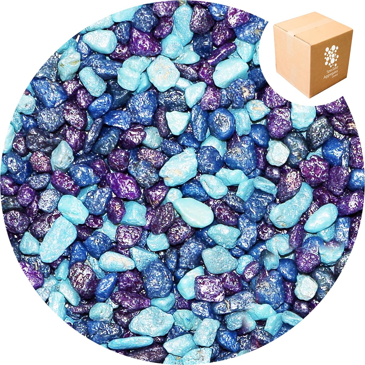 Specialist Aggregates 1.7Kg Fish Tank Gravel - Mythica Pearlised Mixed Blue Decorative Gravel/Stones | Aquarium | Terrarium | Home | Garden | Vase | 12 COLOURS | UK Manufacturer