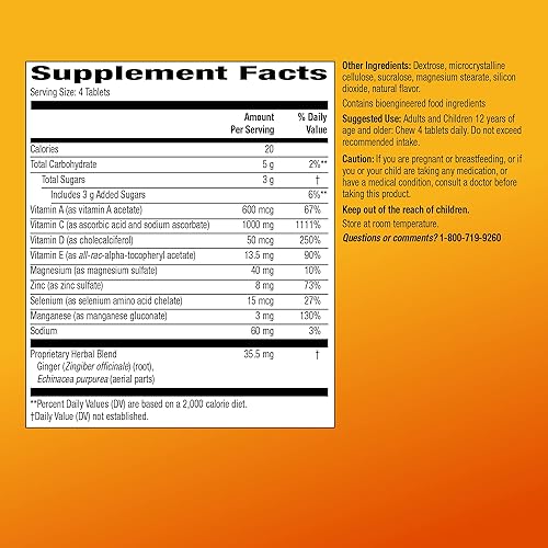 Miniatura 5 de Tienda Basic Care - Tabletas masticables, tabletas masticables de cítricos de apoyo inmunológico, 116 unidades