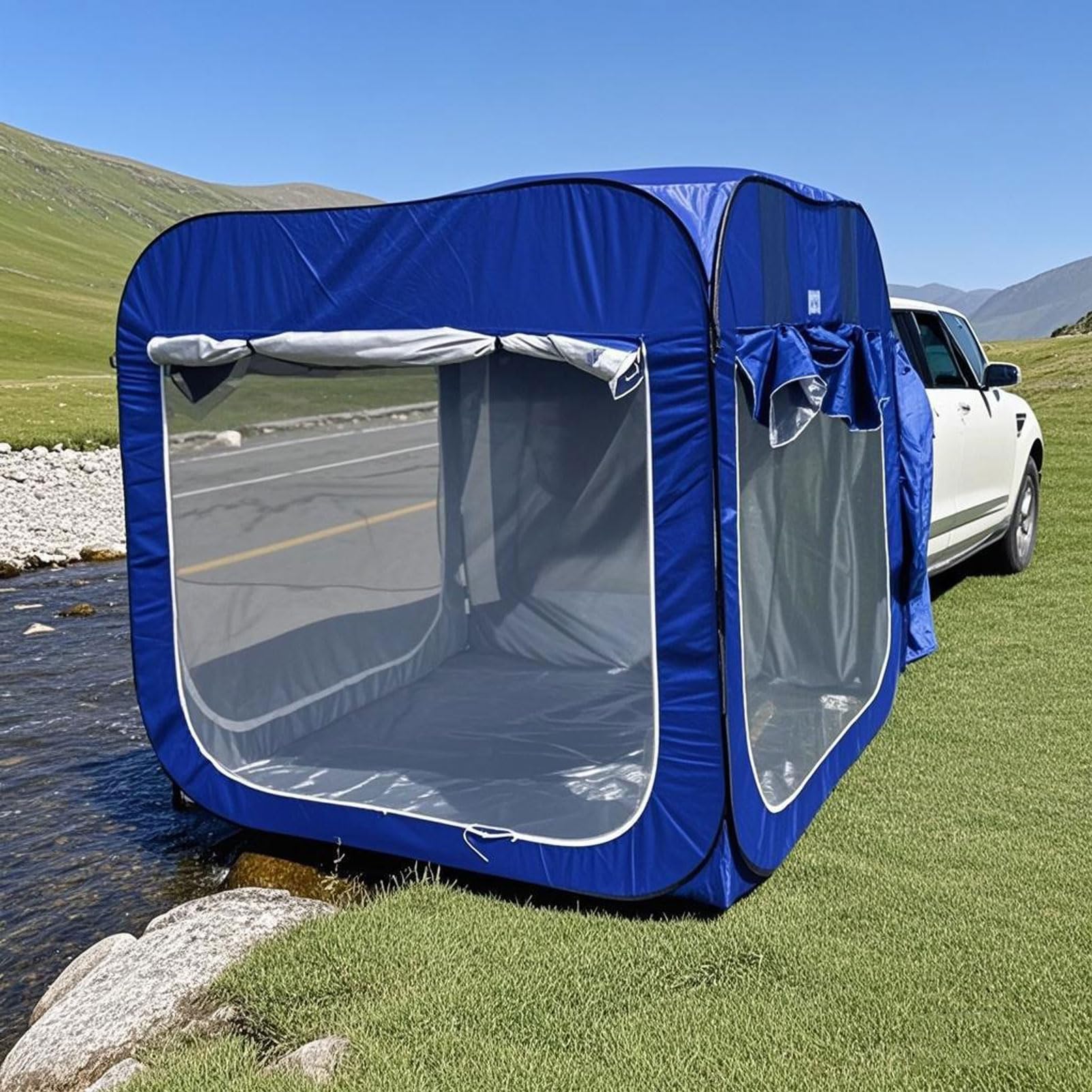 Tienda de Campaña para Coche, Toldo Caravana Coche Furgoneta Camper de Furgoneta, Coche, Camping, SUV, Tienda de Campaña for Maletero, 3-4 Personas, Universal, Impermeable