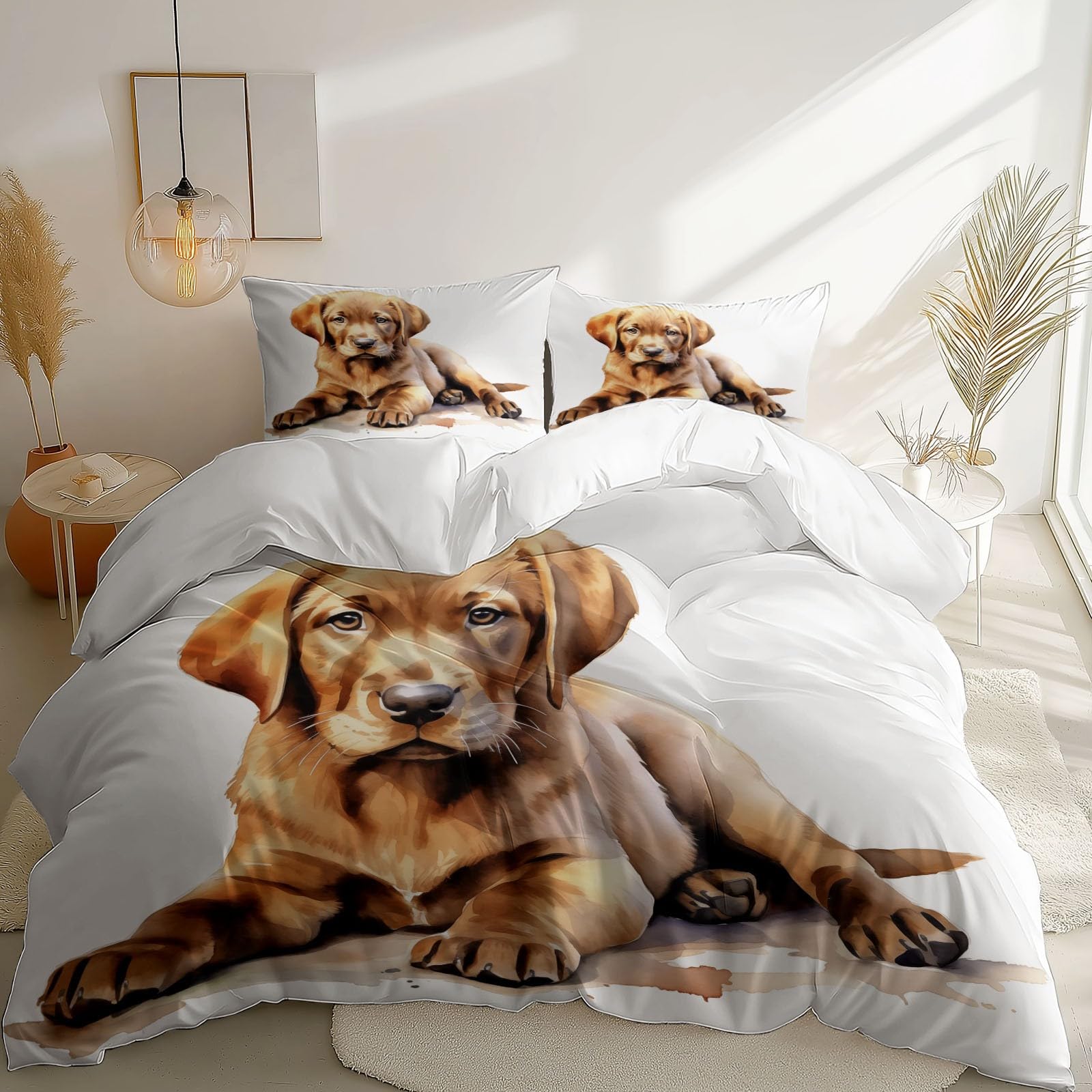 Housse de couette chiot aquarelle 240x260 pour des nuits douces