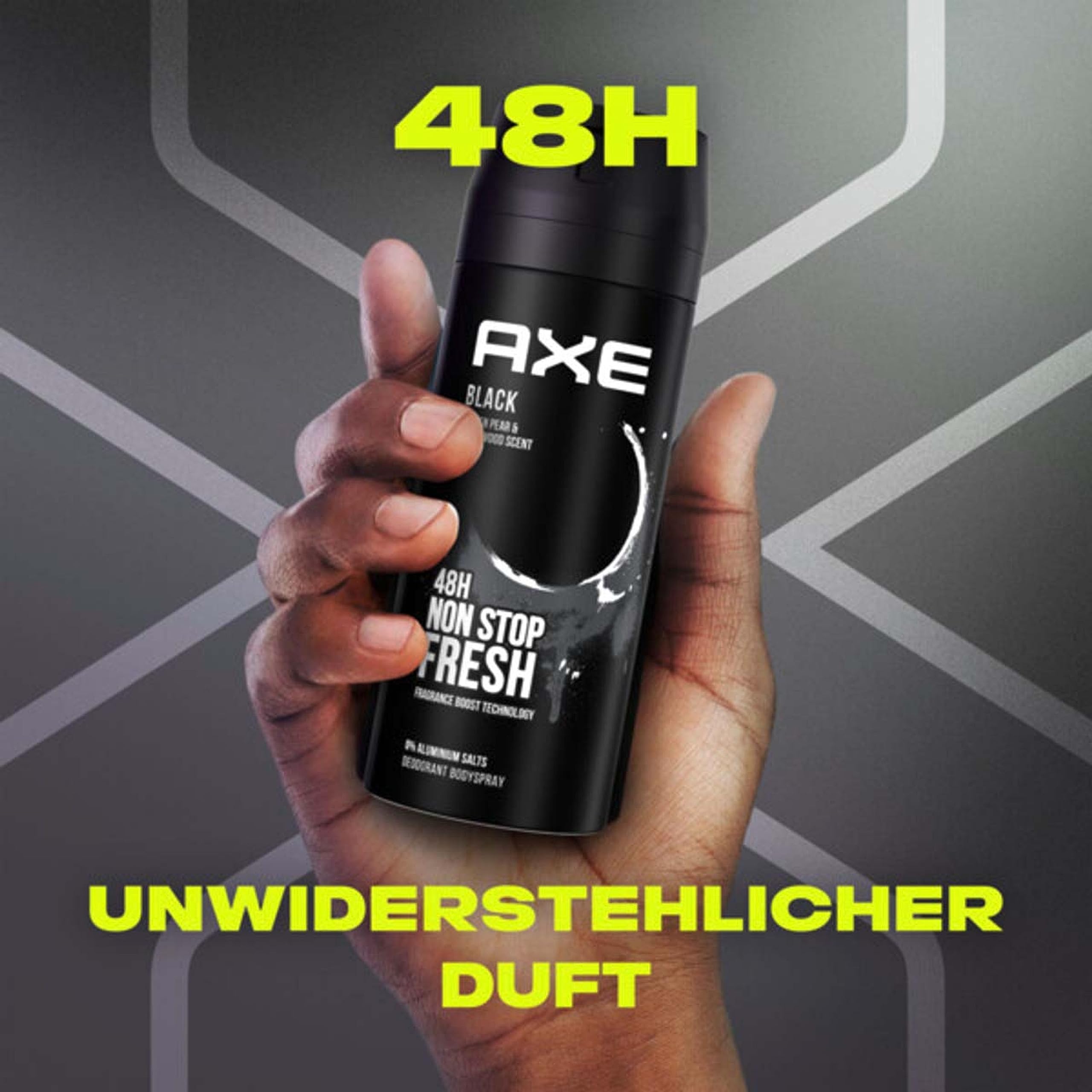 AXE Bodyspray Black Deo ohne Aluminiumsalze Deodorant im 24er Set Deospray Männer Herren Men 24x 150ml