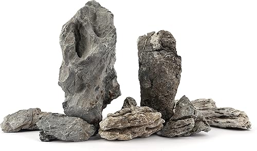 Miniatura 2 de LANDEN Seiryu Stones - Rocas naturales (17 libras, 3  11 pulgadas, 7-8 piezas) para acuario, paludario, terrarios, rocas de paisajismo, paisajismo