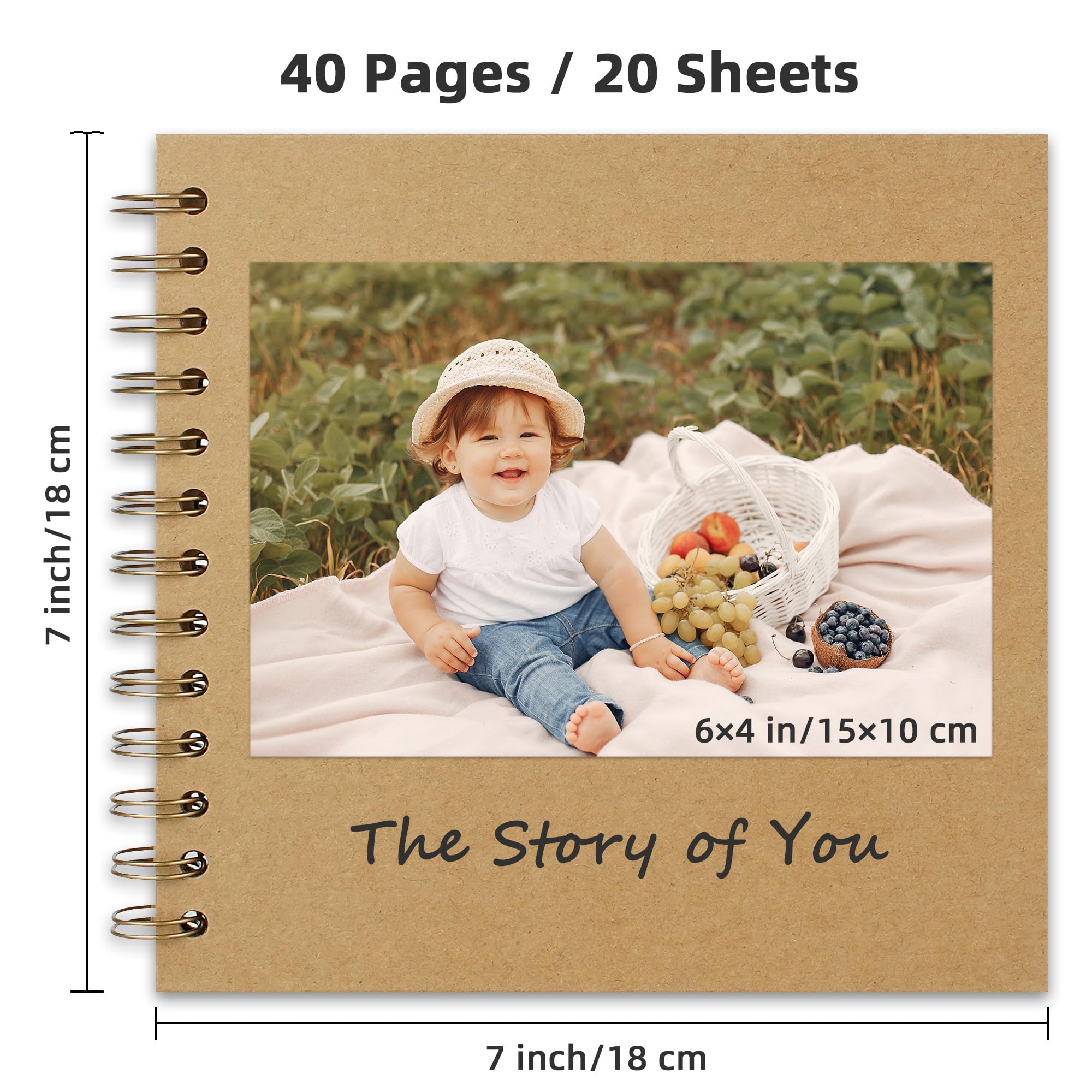 Yopih Scrapbook Album - 40 Pages, Acid-Free -2