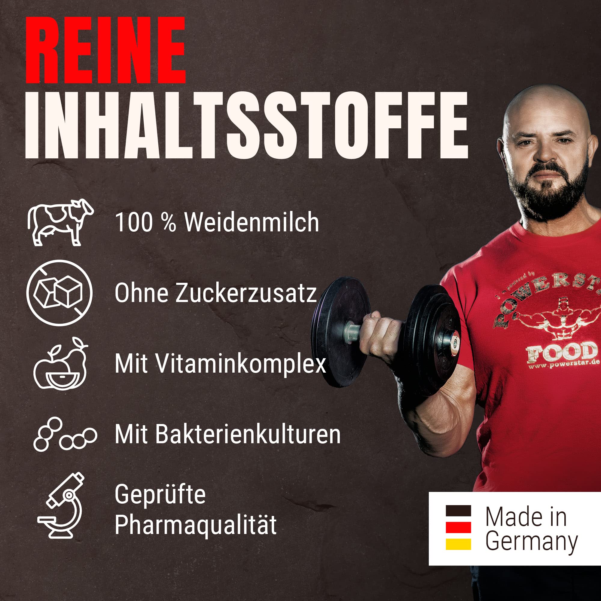 Powerstar HARDGAIN MASS 3600g | WEIGHT GAINER mit Kreatin & ohne Zucker-Zusatz | Masse, Kraft & schneller Muskelaufbau | Deutsche Herstellung | Mass Gainer Shake zum Zunehmen | Chocolate
