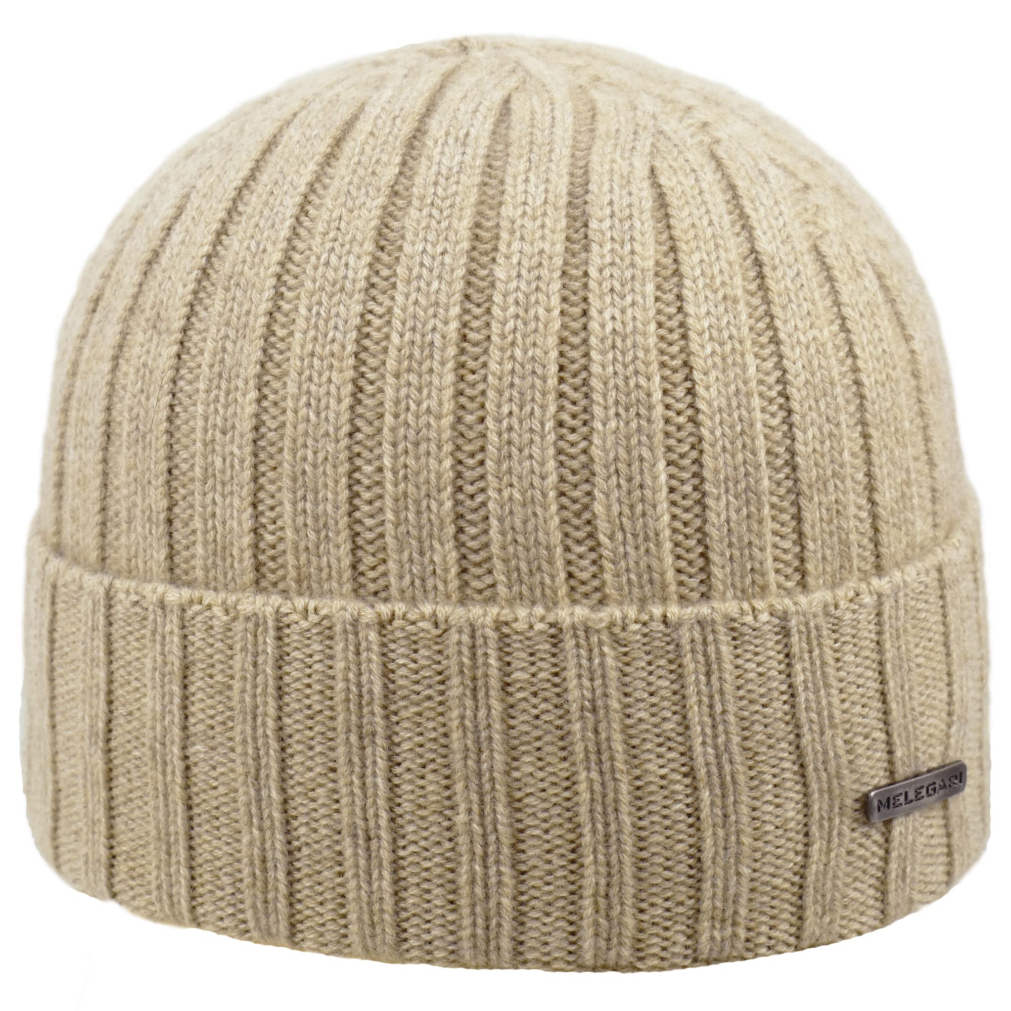 Melegari Trento Beanie Hat | 100% Cashmere | Made in Italy | Unisex, beige, One Size