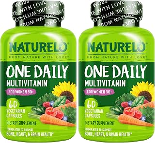 NATURELO One Daily Multivitamin for Women 50+ (Iron Free) - Menopause Support for Women Over 50 - Whole Food Supplement - Non-GMO - No Soy - 60 Capsules - 2 Month Supply (Pack of 2)