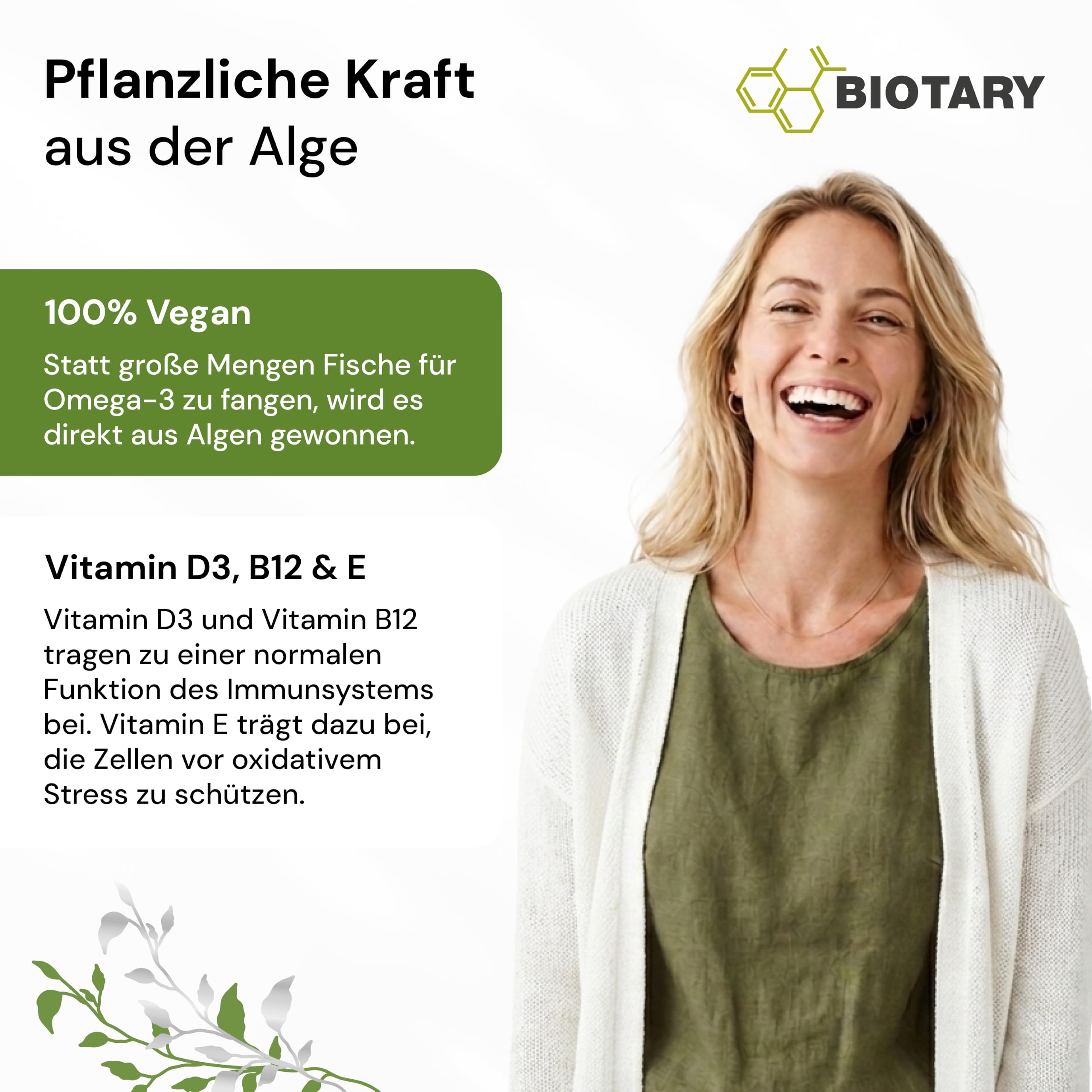 Omega 3 Algenöl 140 vegane Softgel Kapseln 2000 mg pro Tagesportion mit 600 mg DHA und 360 mg EPA plus Vitamin E D3 B12 inklusive Pillendose 70 Tage Vorrat geprüfte Qualität