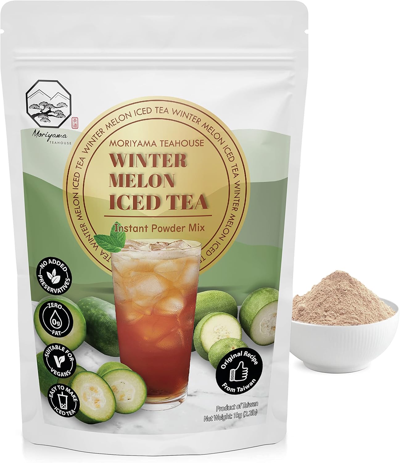 Winter Melon Bubble Iced Tea Instant Powder Mix 1kg (33 Drinks) For