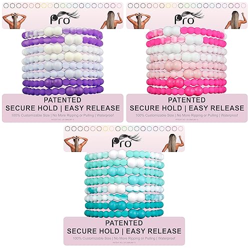 Miniatura 1 de PRO Corbata para el cabello, cierre de fácil liberación, sujeción segura, sin daños, ideal para cualquier estilo de vida activo (paquete vibrante de