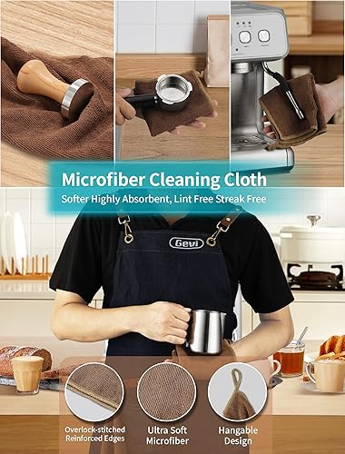 Miniatura 7 de Gevi Jarra espumadora de leche de 12 onzas  11.8fl oz para café con leche, capuchino, arte con distribuidor de café de 2.008in, 16 plantillas de