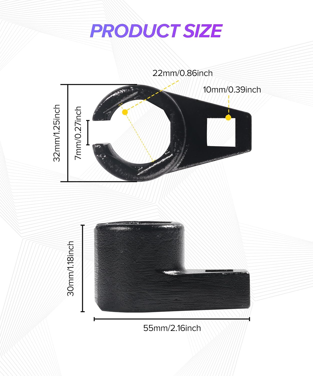 O2 Sensor Socket,Car Accessories Universal Oxygen Sensor Socket with Premium Steel,Automotive Replacement,3/8-Inch Drive by 7/8-Inch,Preventing Damage to Wires,Suitable for Most Vehicles