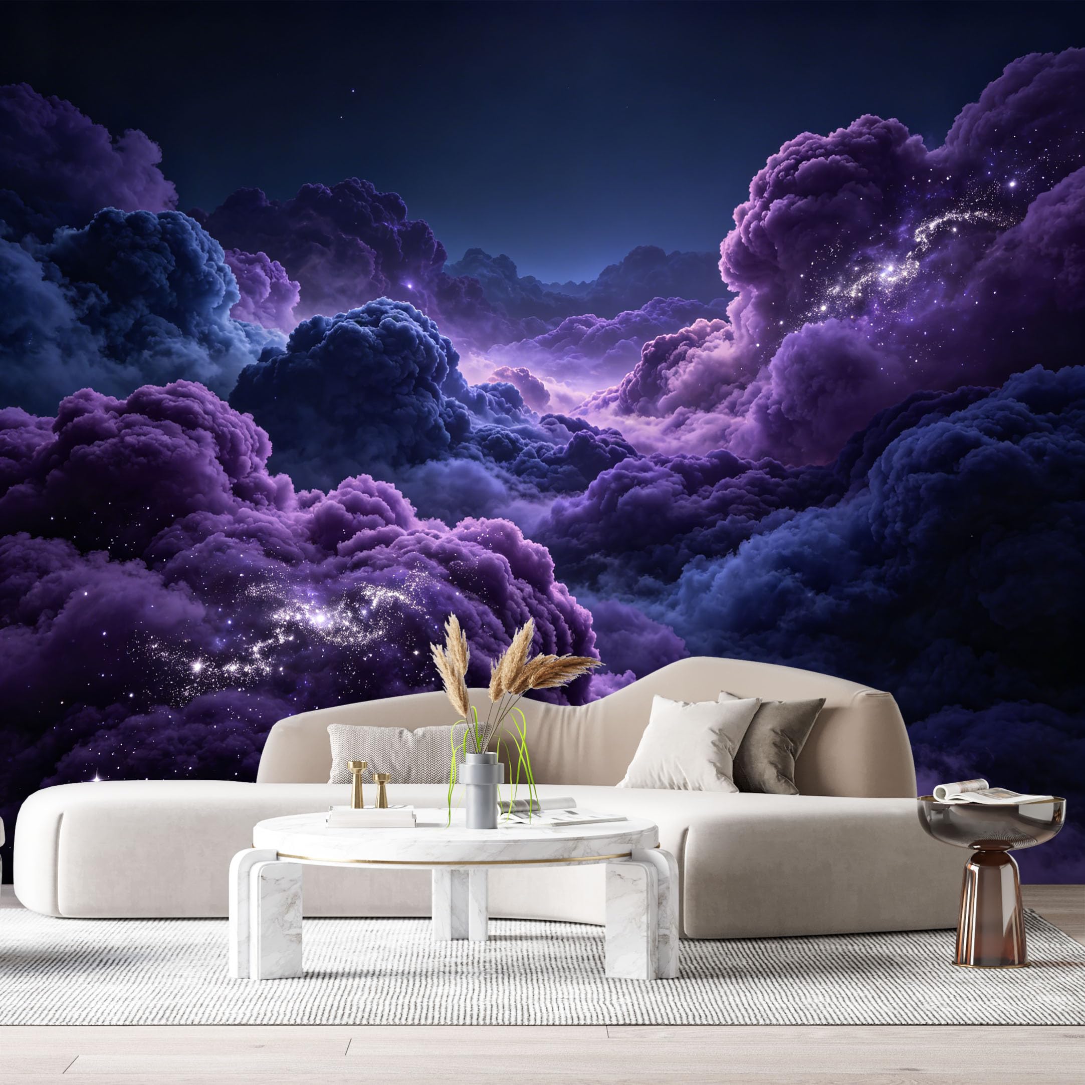 Custom Size Wall Murals Abstract Celestial Clouds Galaxy Cosmic Nebula Stars 3D SelfAdhesiveWall Fabric Removable Wallpaper Wall Decor for Living Room Bedroom Bathroom