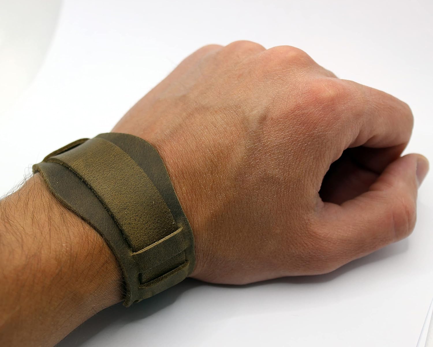 G1041 Model - soft thin handmade leather watch strap with bund pad unstitched 18 mm 16mm lugs retro style design