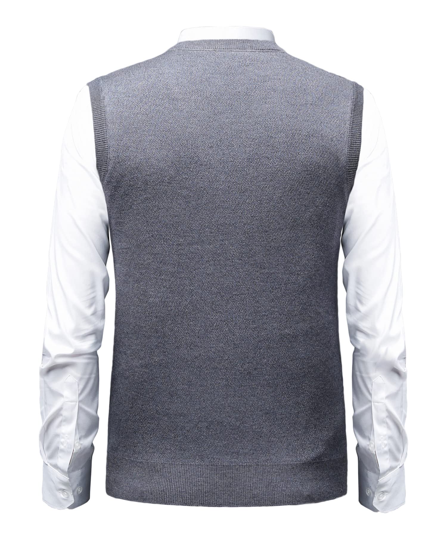 Gilet in Maglia da Uomo Argyle Classica con Scollo a V Maglieria Senza Maniche Pullover Maglione Smanicato Canotte Maglioncino Autunno Inverno