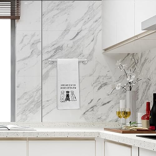 Miniatura 3 de QGFM Toallas de cocina para dueños de perros, toallas decorativas para cocina, baño, autos, regalos para dueños de perros para mujeres y hombres, I