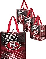 Vista 1 de FOCO - Bolsas de compras reutilizables con logotipo del equipo de la NFL unisex adulto, paquete de cuatro