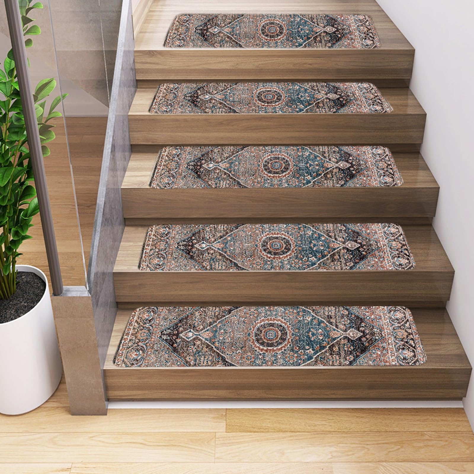 Alfombra para escalones de madera para evitar resbalones