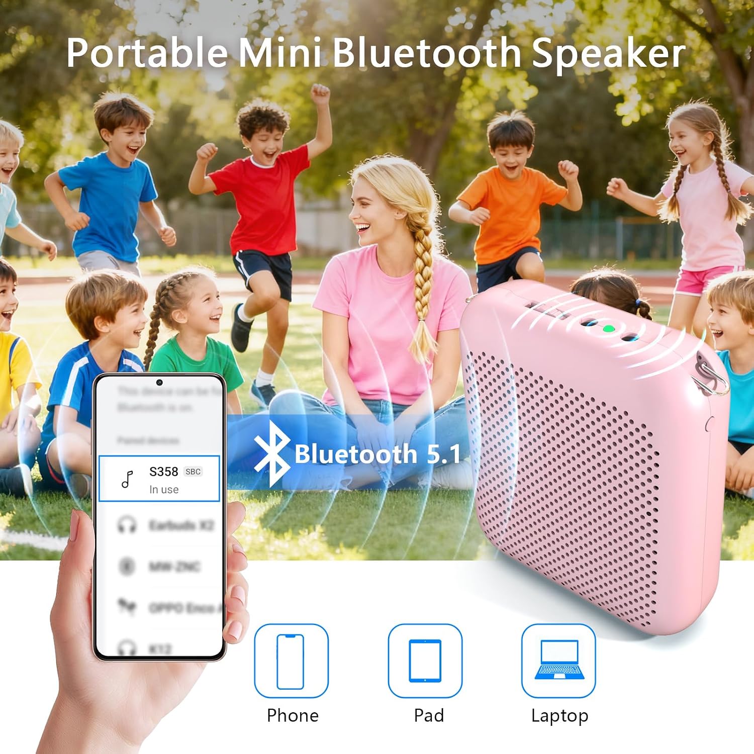 Norwii Wireless Voice Amplifier for Teachers, Portable Bluetooth Amplifier with 2 Headset Microphone, Microphone with Speaker Mini Megaphone PA System for Classroom, Tour Guides, Speaking, 15W|5200mAh