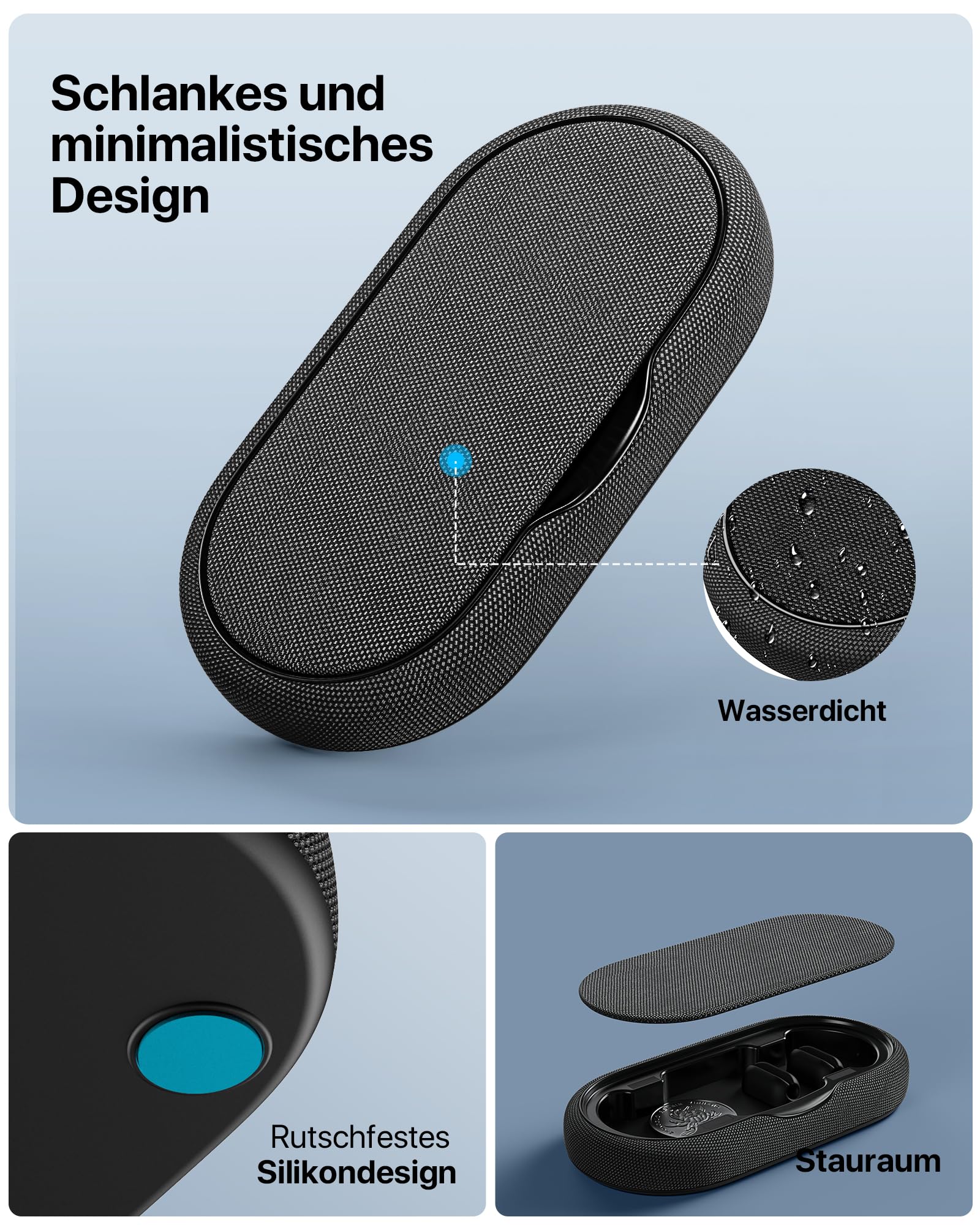 smofish Kabelmanager - Magnetischer Mehrzweck-Kabelhalter für Schreibtisch & Nachttisch, Organizer mit 6 Kabel-Clips für Lightning, USB-C & Mikro-Kabel, Dunkelgrau
