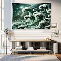 Vista 88 de Ambesonne Tapiz de naturaleza, silueta de oso salvaje en el bosque de la selva en la noche oscura, ilustración para colgar en la pared para Verde