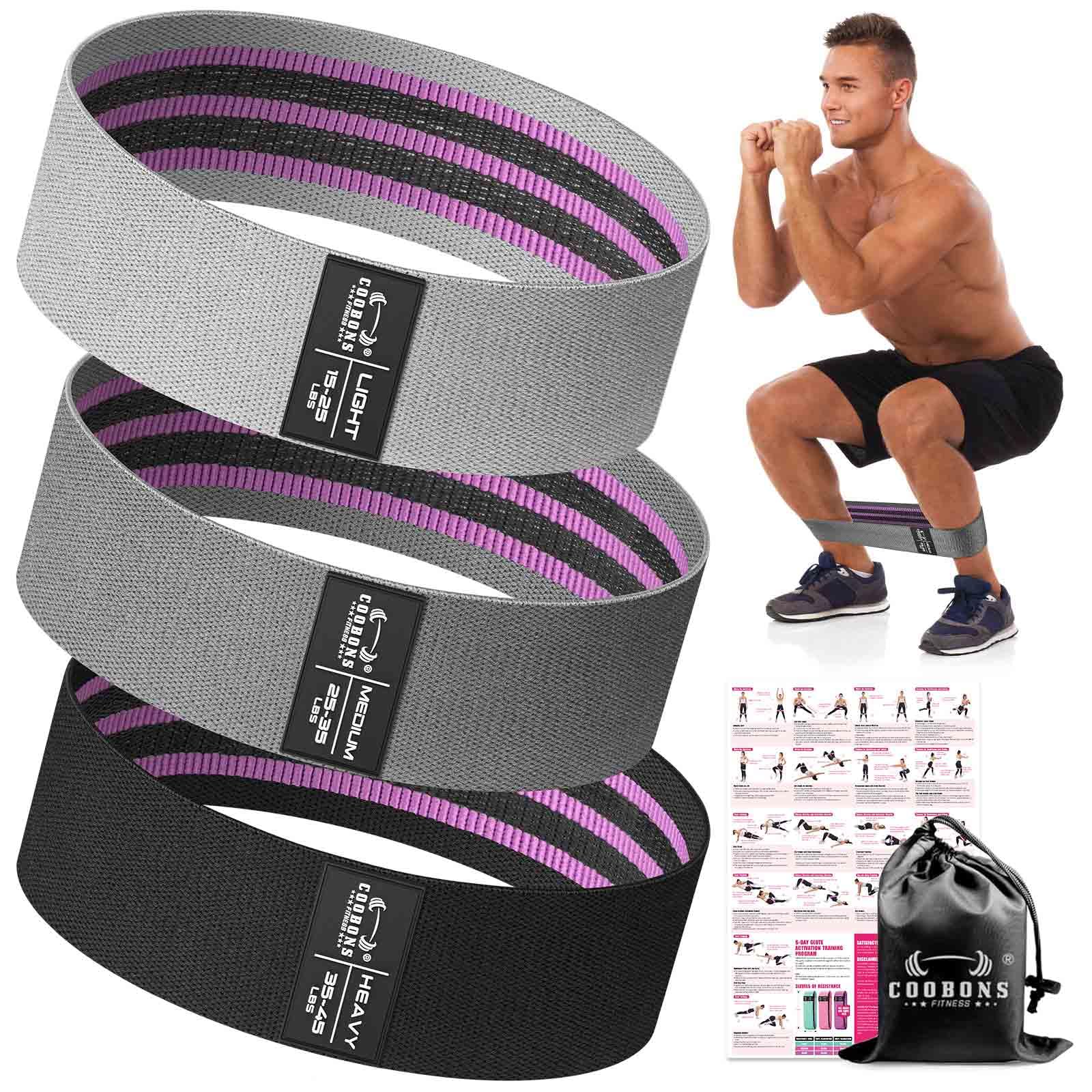 Bandas de resistencia para piernas y glúteos, juego de bandas de ejercicio, bandas para botas, bandas de cadera, bandas anchas de entrenamiento, bandas de resistencia, antideslizantes, redondas