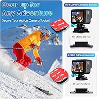 Vista 7 de MiPremium Kit de montaje adhesivo almohadillas adhesivas para cámara GoPro Hero 13 12 11 10 9 8 7 6 5 negro plateado Session Camara de sesión.