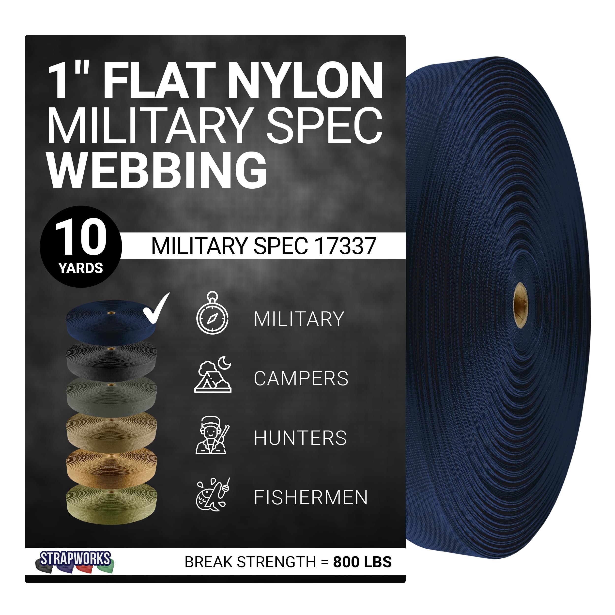 Snapklik.com : Strapworks Military Spec Flat Nylon Webbing MilSpec ...