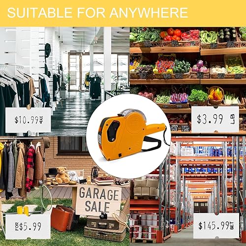 Miniatura 6 de JayCo Pro - Kit de pistola de precio de 1 línea de 8 dígitos, incluye 6,500 etiquetas blancas en blanco y 1 tinta precargada con 1 repuesto de