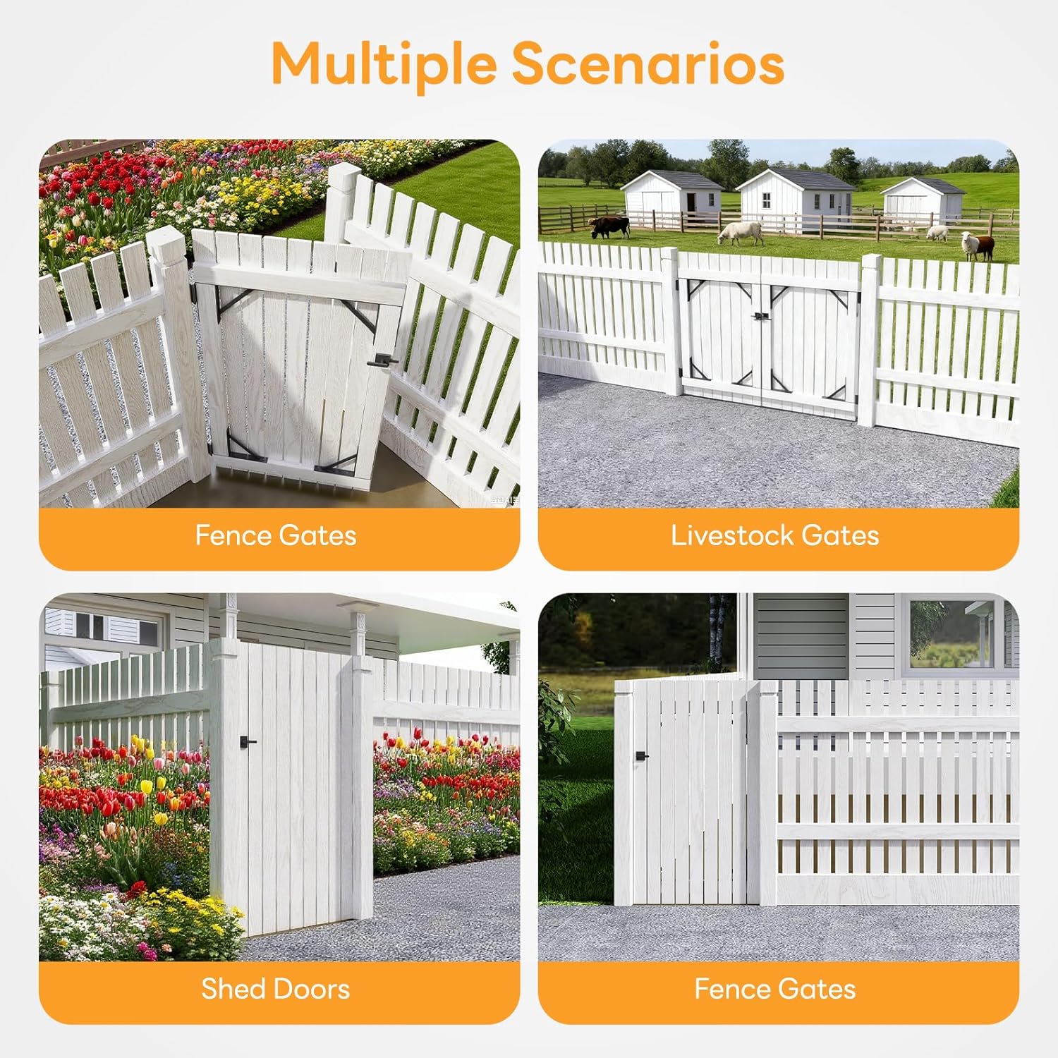 DIYHD Heavy Duty Anti-Sag Gate Kit with Left-Opening Latch, Adjustable Bracket Gate Frame Hardware for Wooden Fence or Patio, Fits 24"-60" Wide, Works with 2x4 Lumber (Wood Not Included)