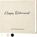 Happy Retirement Guest Book - Retirement Gift for Woman and Men - Congratulations Retirement Party Decorations for Colleague and Friend, Photo Retirement Book for Guest to Sign, Beige