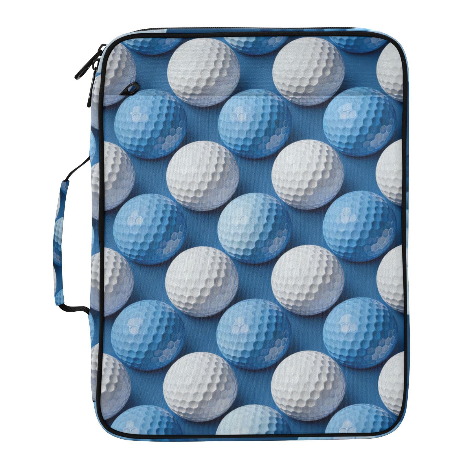 Carpeta expandible de pelotas de golf con cremallera A4 y 7 bolsillos azul y blanco 8