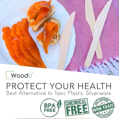 Miniatura 10 de Tenedores de madera desechables  100% naturales, ecológicos, biodegradables y compostables  Paquete de 100 tenedores y cubiertos de 6.5 pulgadas